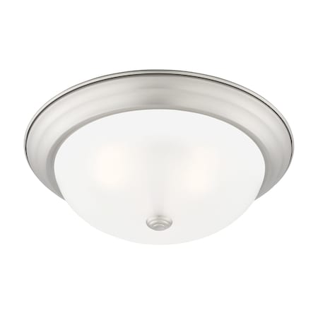 Designers Fountain 15in 3-Light Pewter Interior Ceiling Light Flush Mount with Etched Glass Shade 1257L-PW-W